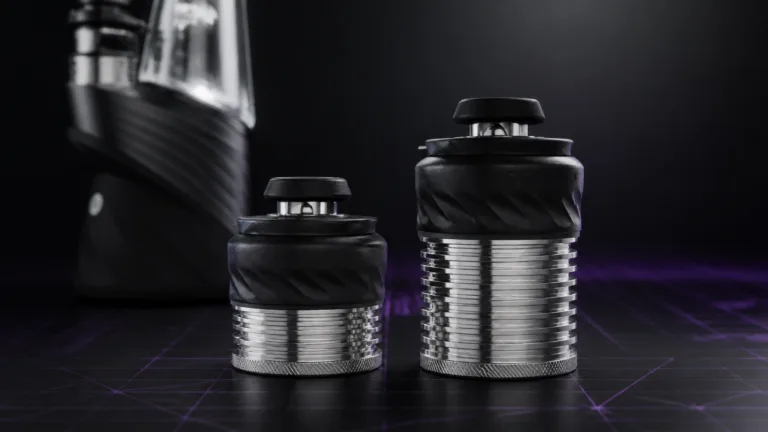 Chambers Puffco 3D e 3DXL lado a lado para comparação de tamanho