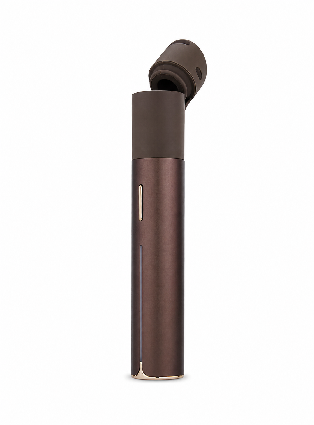 Puffco Pivot Mocha com bocal direcional aberto sobre fundo branco