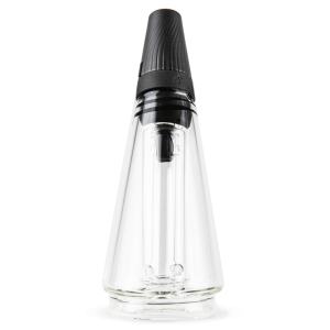 Puffco Peak Pro Travel Glass Clear com piteira preta twist-to-lock