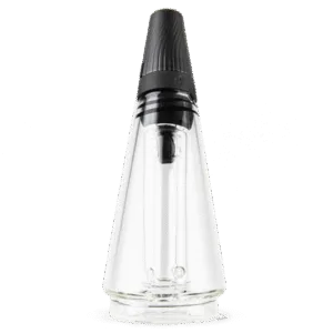 Puffco Peak Pro Travel Glass Clear com piteira preta twist-to-lock