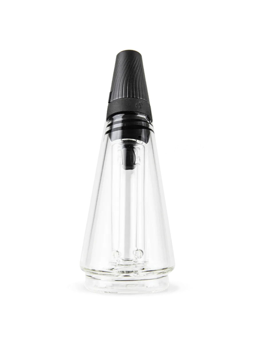 Puffco Peak Pro Travel Glass Clear com piteira preta twist-to-lock